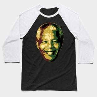 Nelson Mandela Smile Pop Art Baseball T-Shirt